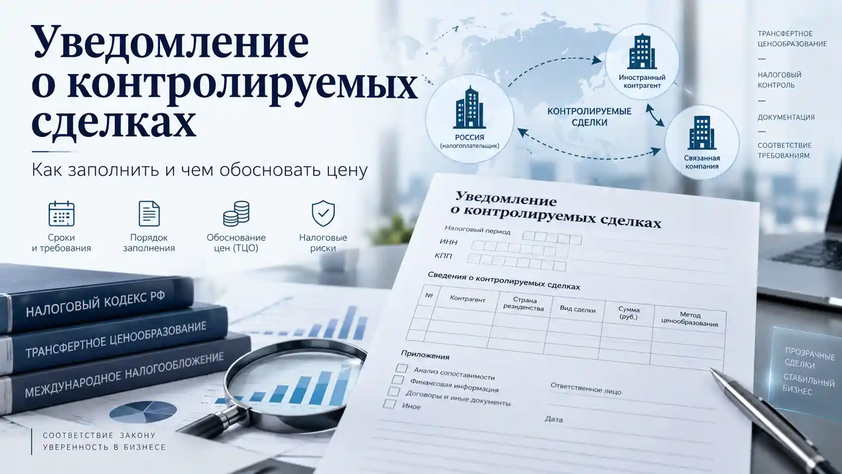 Уведомление о контролируемых сделках: сроки подачи, заполнение и обоснование цены по правилам трансфертного ценообразования